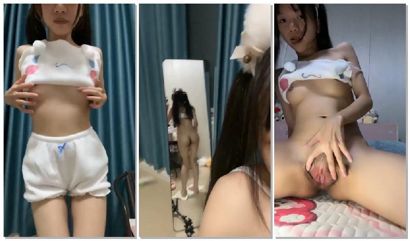 胸部小小的妹子，抖音1.6W粉丝的小可爱，全程露脸兼职赚外快，揉奶玩逼看特写，互动撩骚听指挥展示不要错过 海报