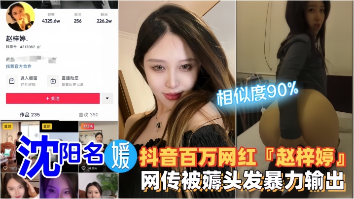 【网红黑料】沈阳名媛·抖音百万网红『赵梓婷』网传被薅头发暴力输出！ 海报